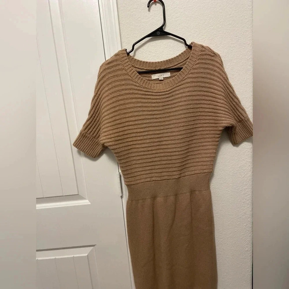 Ann Taylor Dresses & Skirts - Ann Taylor loft tan wool blend sweater dress size M
